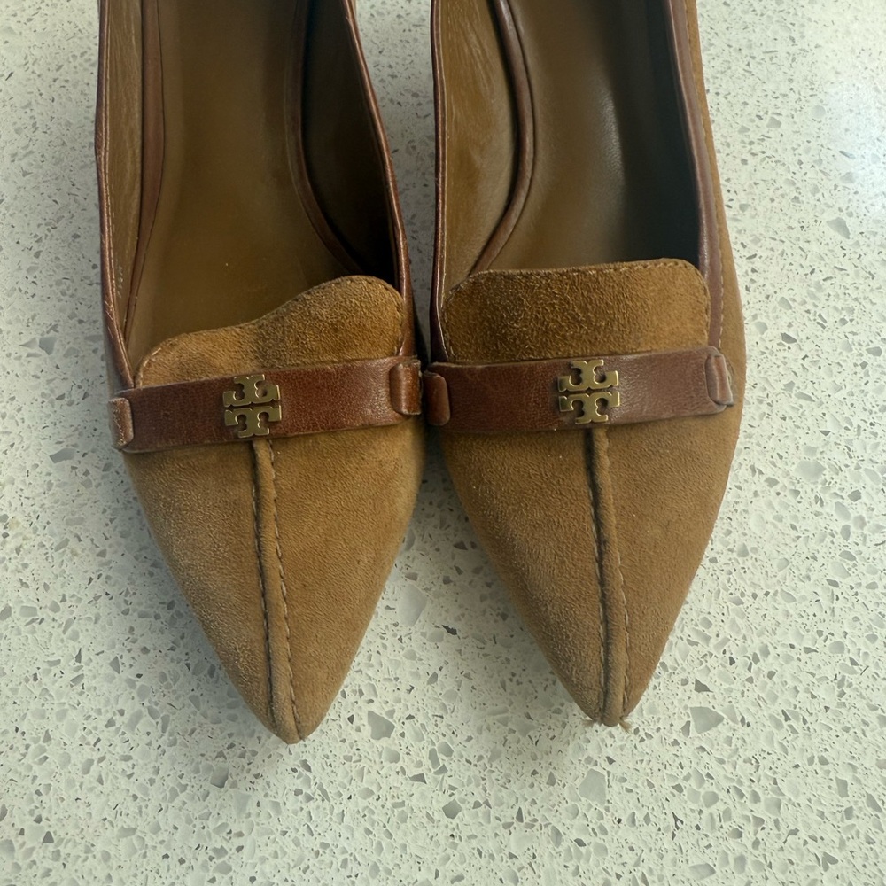 Tory Burch Tan Suede Heels